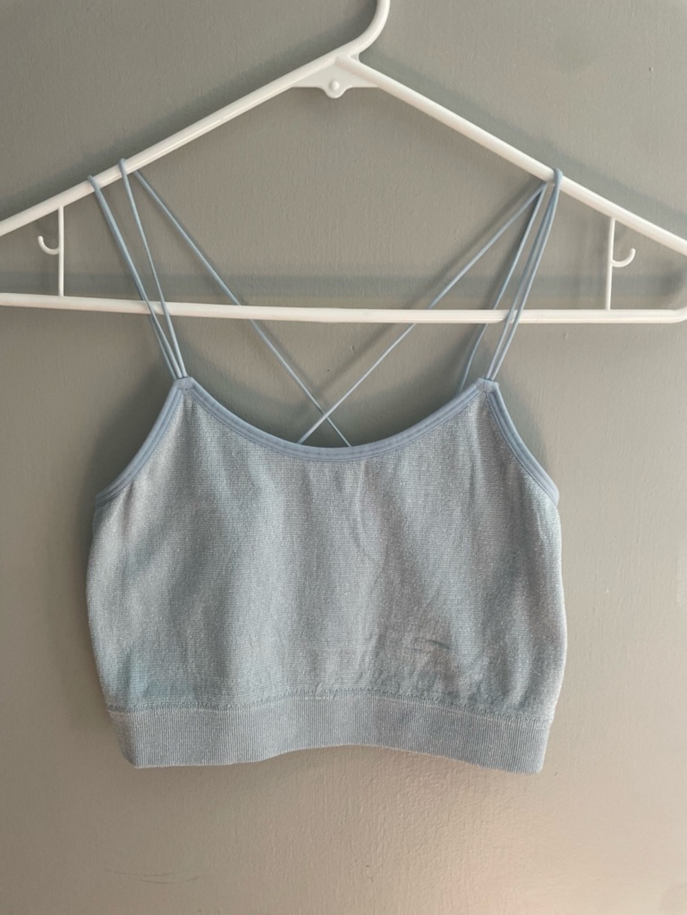 Gilly Hicks Pale Blue Spaghetti Strap Bralette sparkly Size Medium